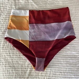 Mara Hoffman Lydia Bikini Bottom – L – NWOT - Stripped, high-waisted